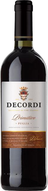 Вино Decordi Primitivo Puglia чер сухе 0,75л 13%